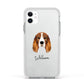 Cocker Spaniel Personalised Apple iPhone 11 in White with White Impact Case