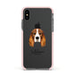 Cocker Spaniel Personalised Apple iPhone Xs Impact Case Pink Edge on Black Phone