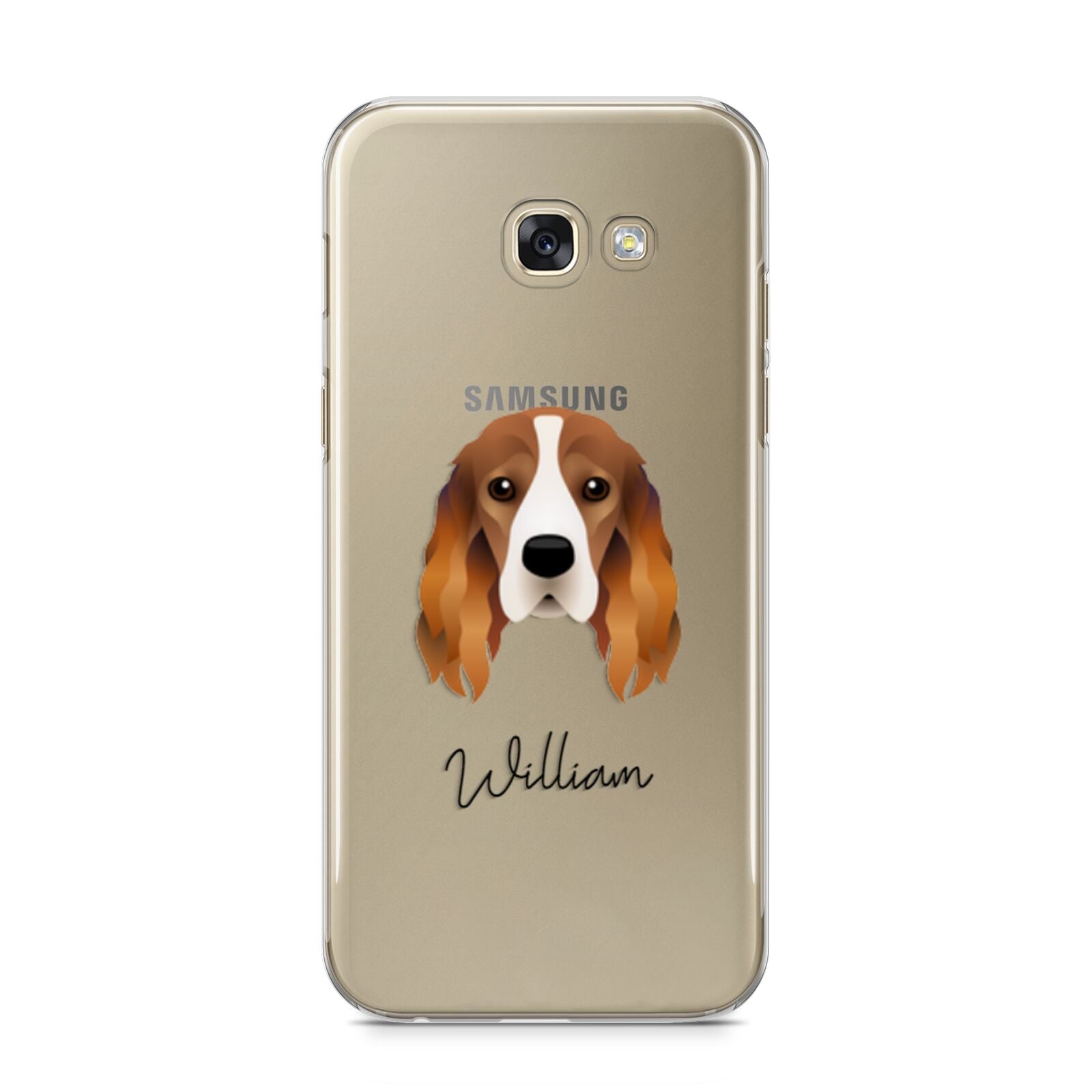 Cocker Spaniel Personalised Samsung Galaxy A5 2017 Case on gold phone