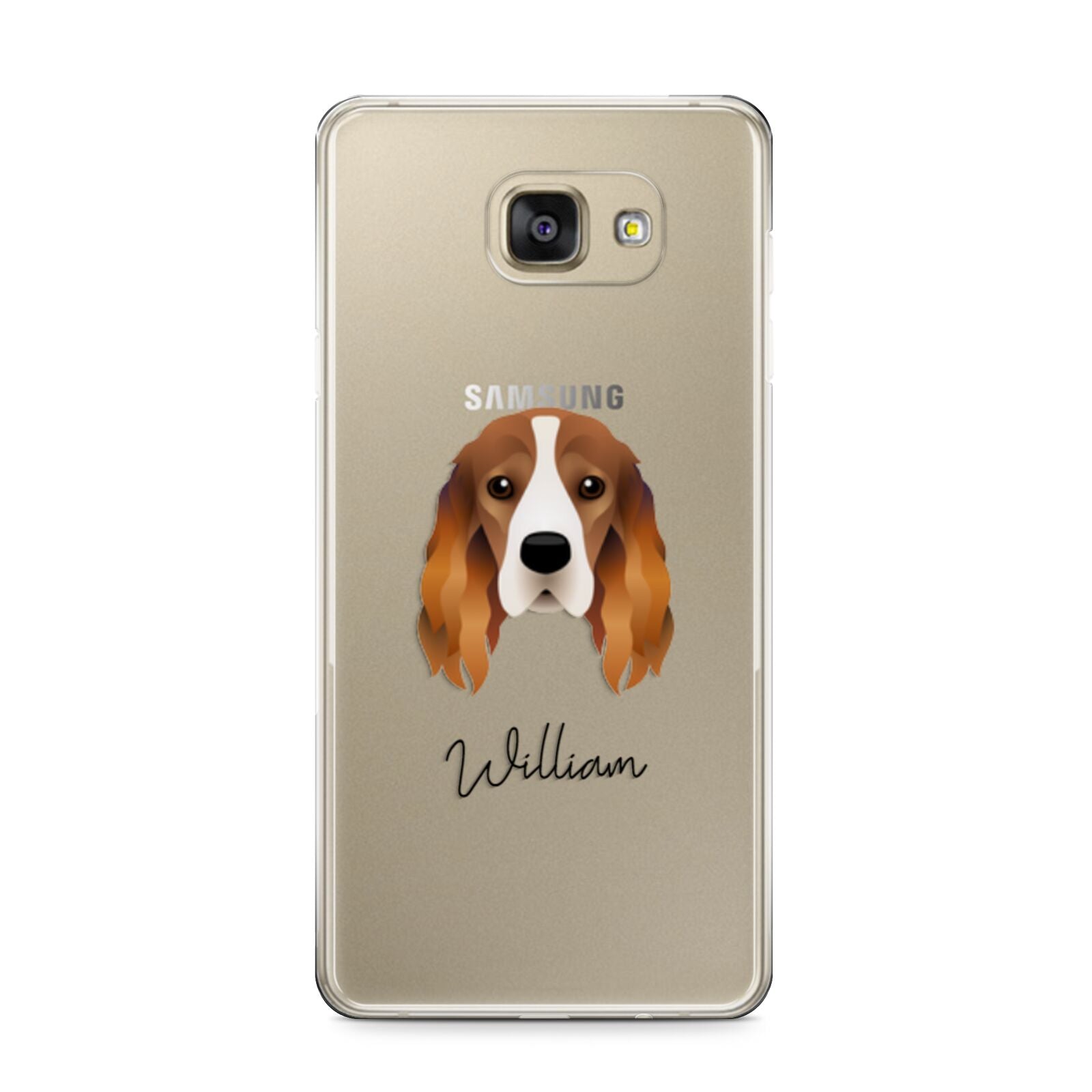 Cocker Spaniel Personalised Samsung Galaxy A9 2016 Case on gold phone