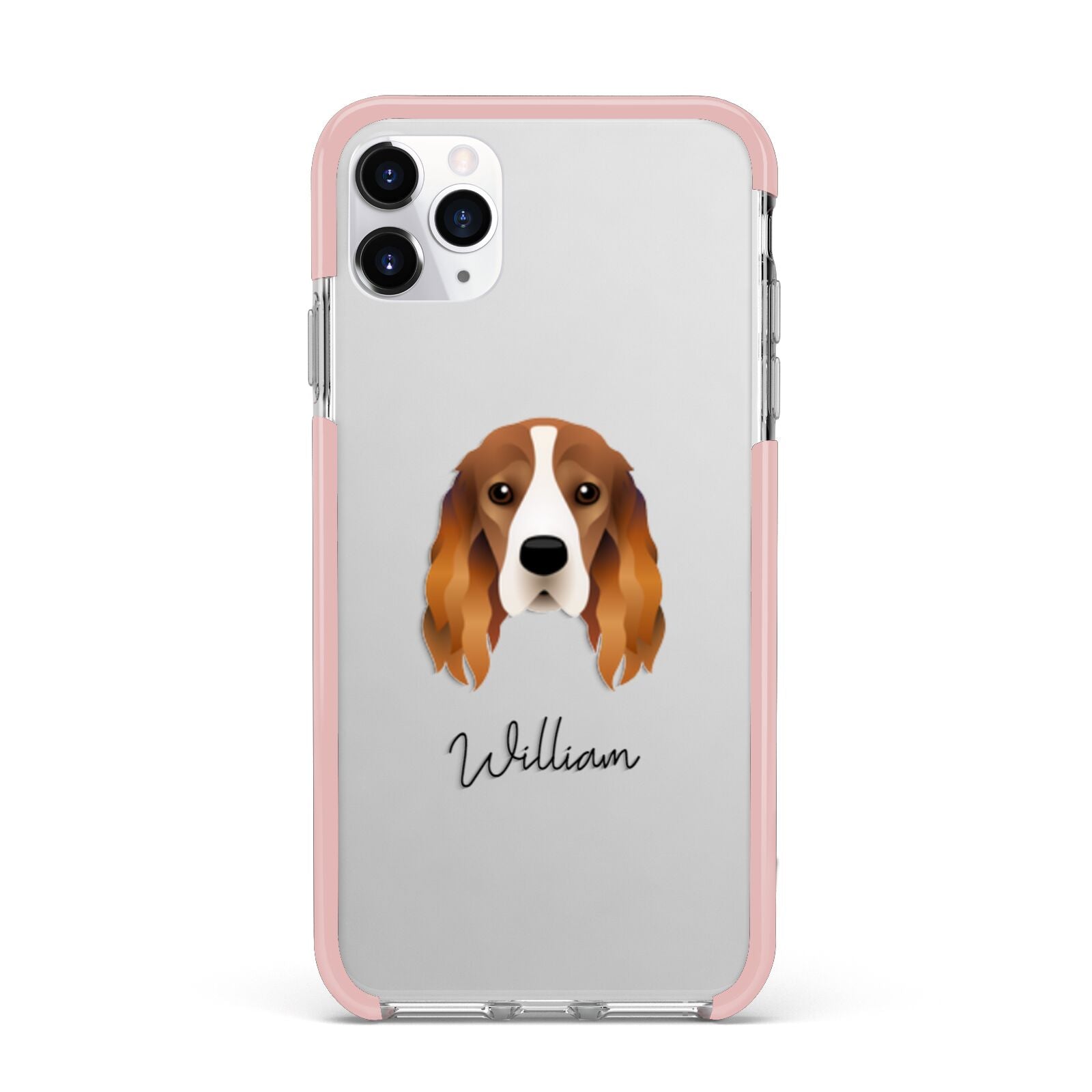 Cocker Spaniel Personalised iPhone 11 Pro Max Impact Pink Edge Case