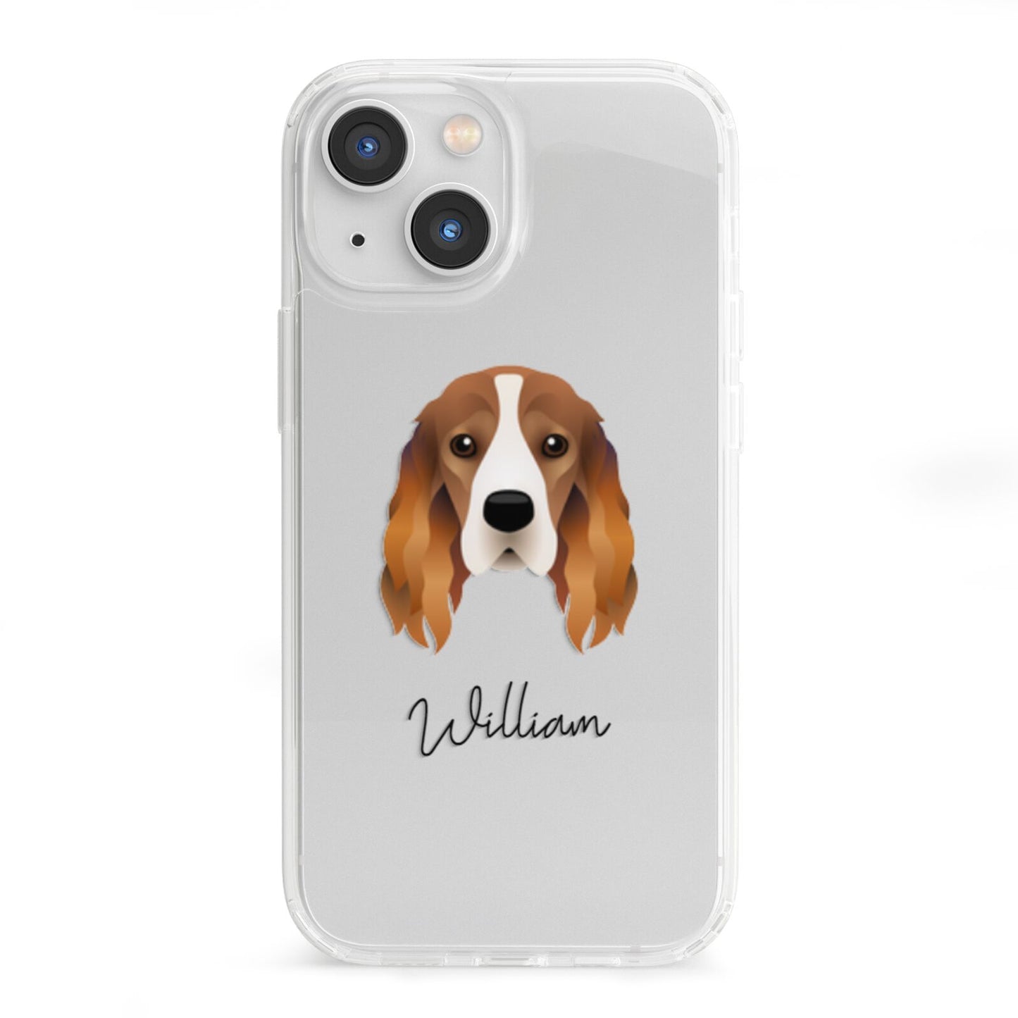 Cocker Spaniel Personalised iPhone 13 Mini Clear Bumper Case