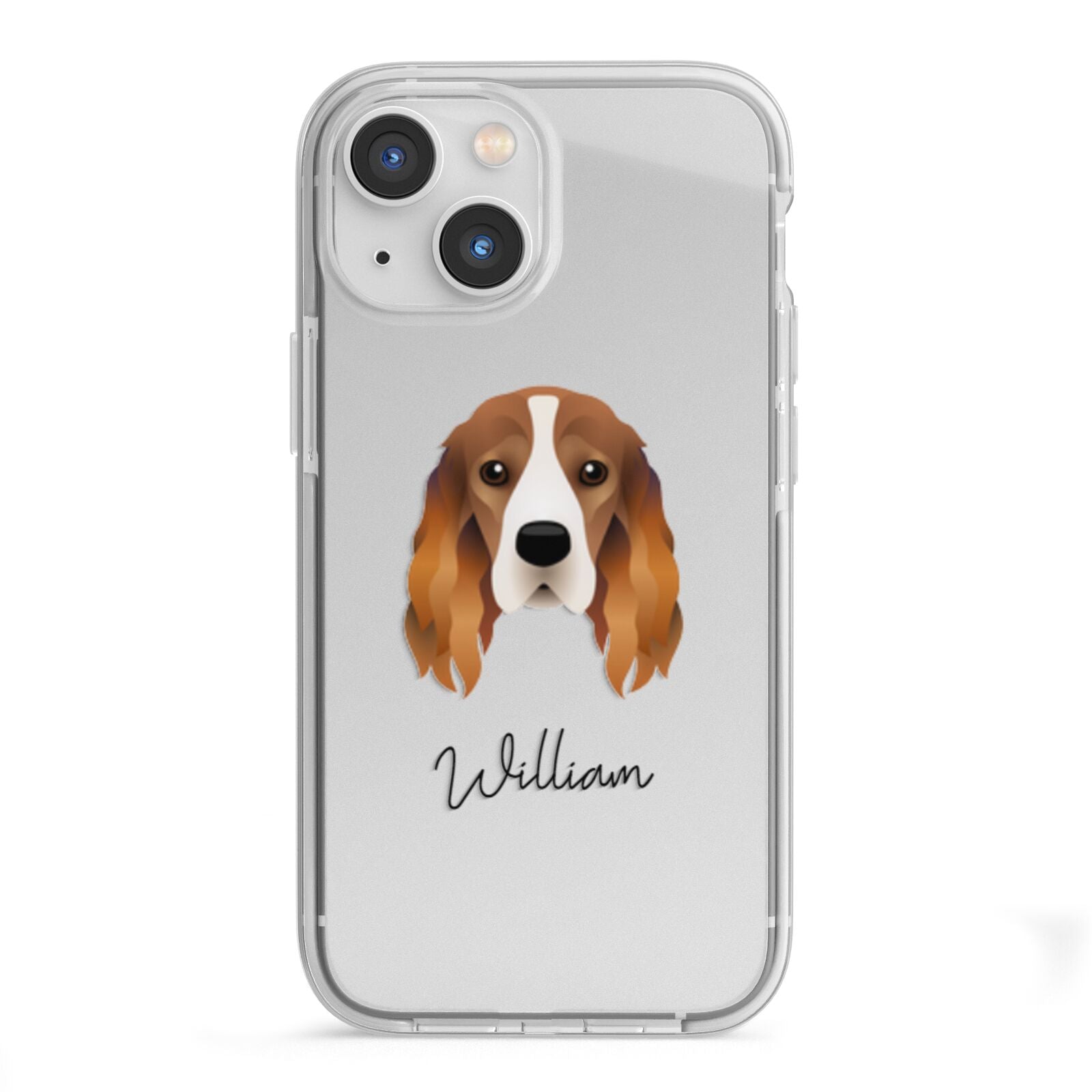 Cocker Spaniel Personalised iPhone 13 Mini TPU Impact Case with White Edges