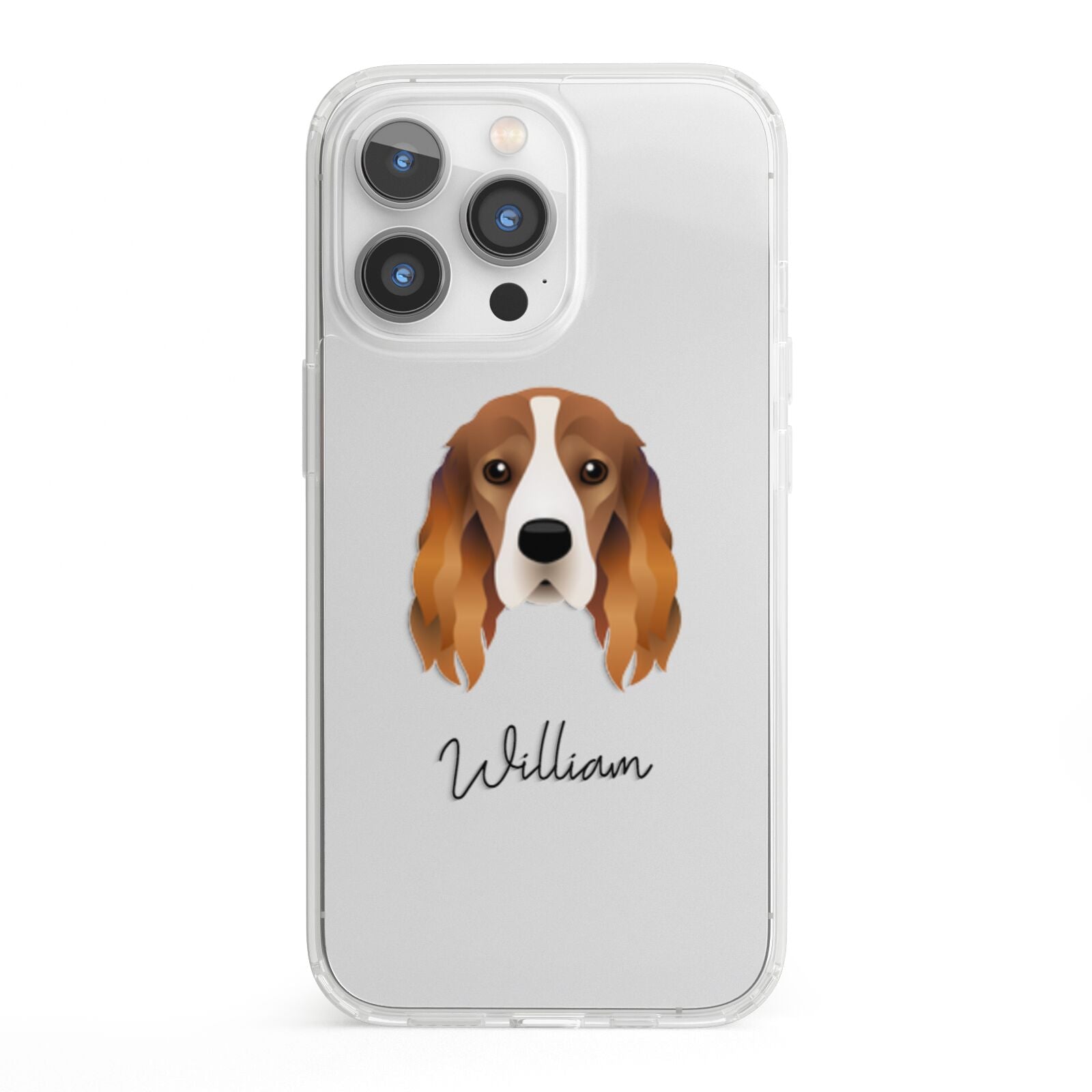 Cocker Spaniel Personalised iPhone 13 Pro Clear Bumper Case