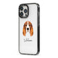Cocker Spaniel Personalised iPhone 13 Pro Max Black Impact Case Side Angle on Silver phone