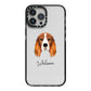 Cocker Spaniel Personalised iPhone 13 Pro Max Black Impact Case on Silver phone