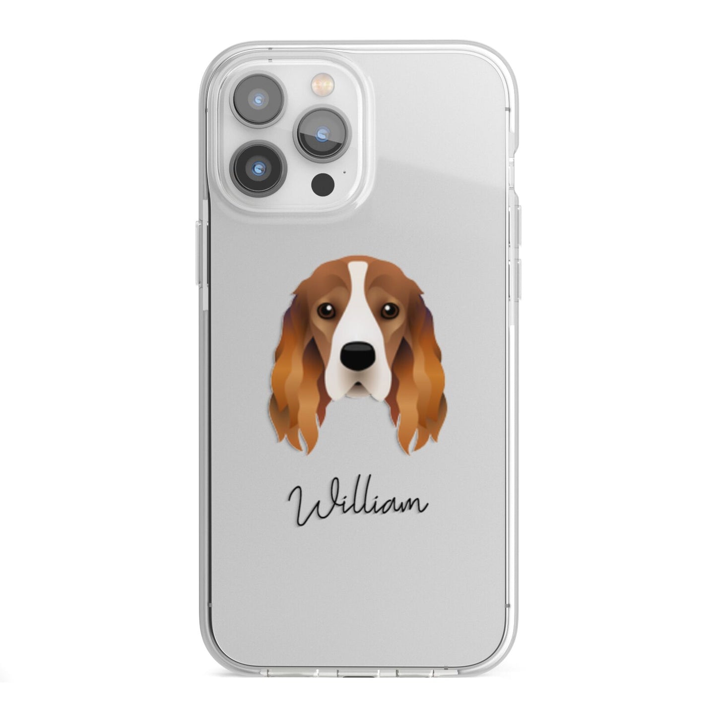Cocker Spaniel Personalised iPhone 13 Pro Max TPU Impact Case with White Edges