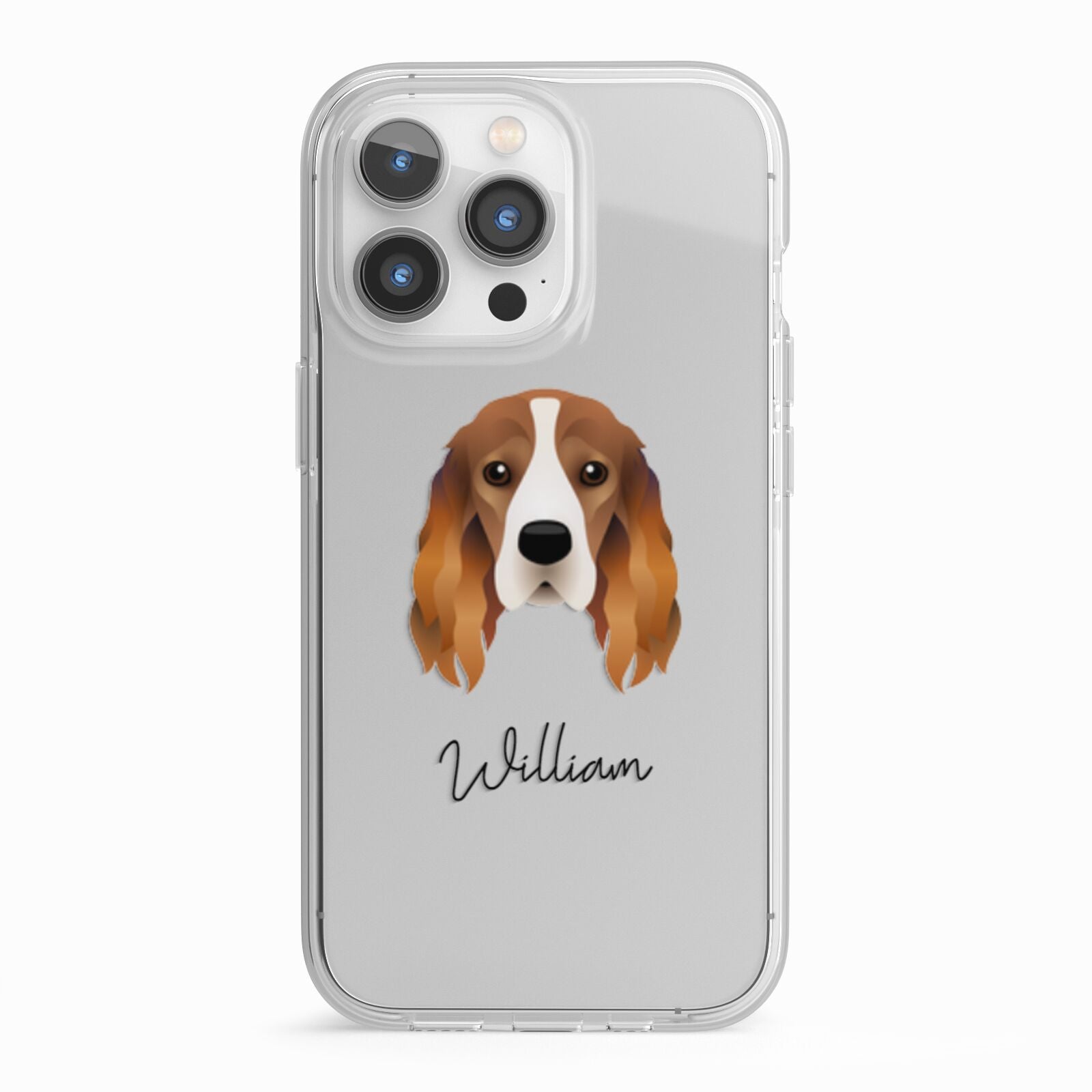 Cocker Spaniel Personalised iPhone 13 Pro TPU Impact Case with White Edges