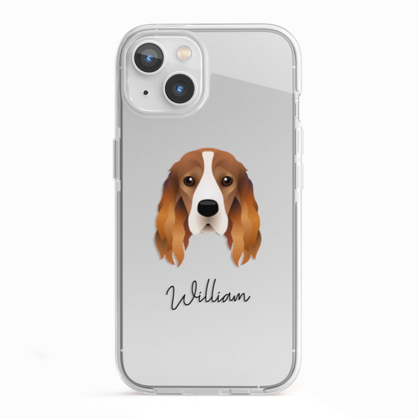 Cocker Spaniel Personalised iPhone 13 TPU Impact Case with White Edges