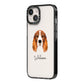 Cocker Spaniel Personalised iPhone 14 Black Impact Case Side Angle on Silver phone