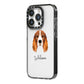 Cocker Spaniel Personalised iPhone 14 Pro Black Impact Case Side Angle on Silver phone