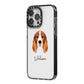 Cocker Spaniel Personalised iPhone 14 Pro Max Black Impact Case Side Angle on Silver phone