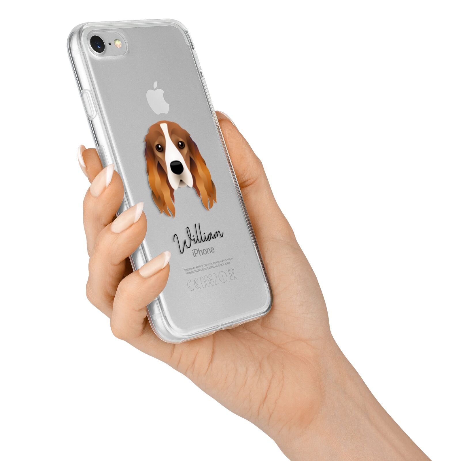 Cocker Spaniel Personalised iPhone 7 Bumper Case on Silver iPhone Alternative Image