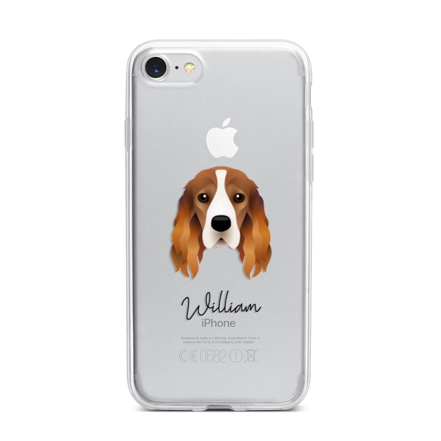 Cocker Spaniel Personalised iPhone 7 Bumper Case on Silver iPhone