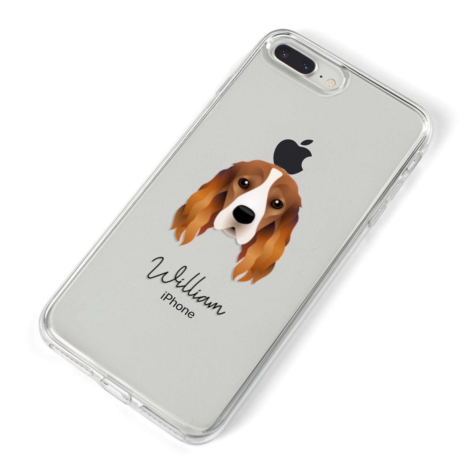 Cocker Spaniel Personalised iPhone 8 Plus Bumper Case on Silver iPhone Alternative Image