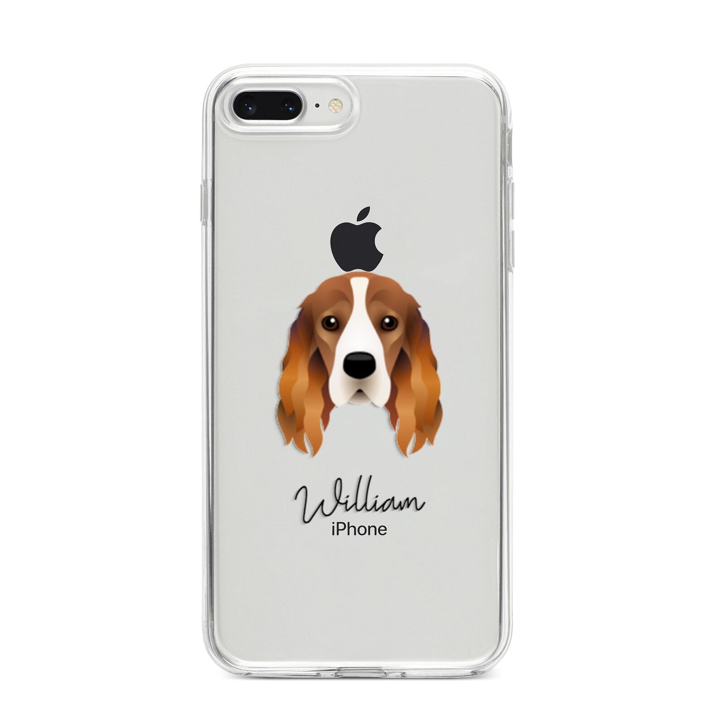 Cocker Spaniel Personalised iPhone 8 Plus Bumper Case on Silver iPhone