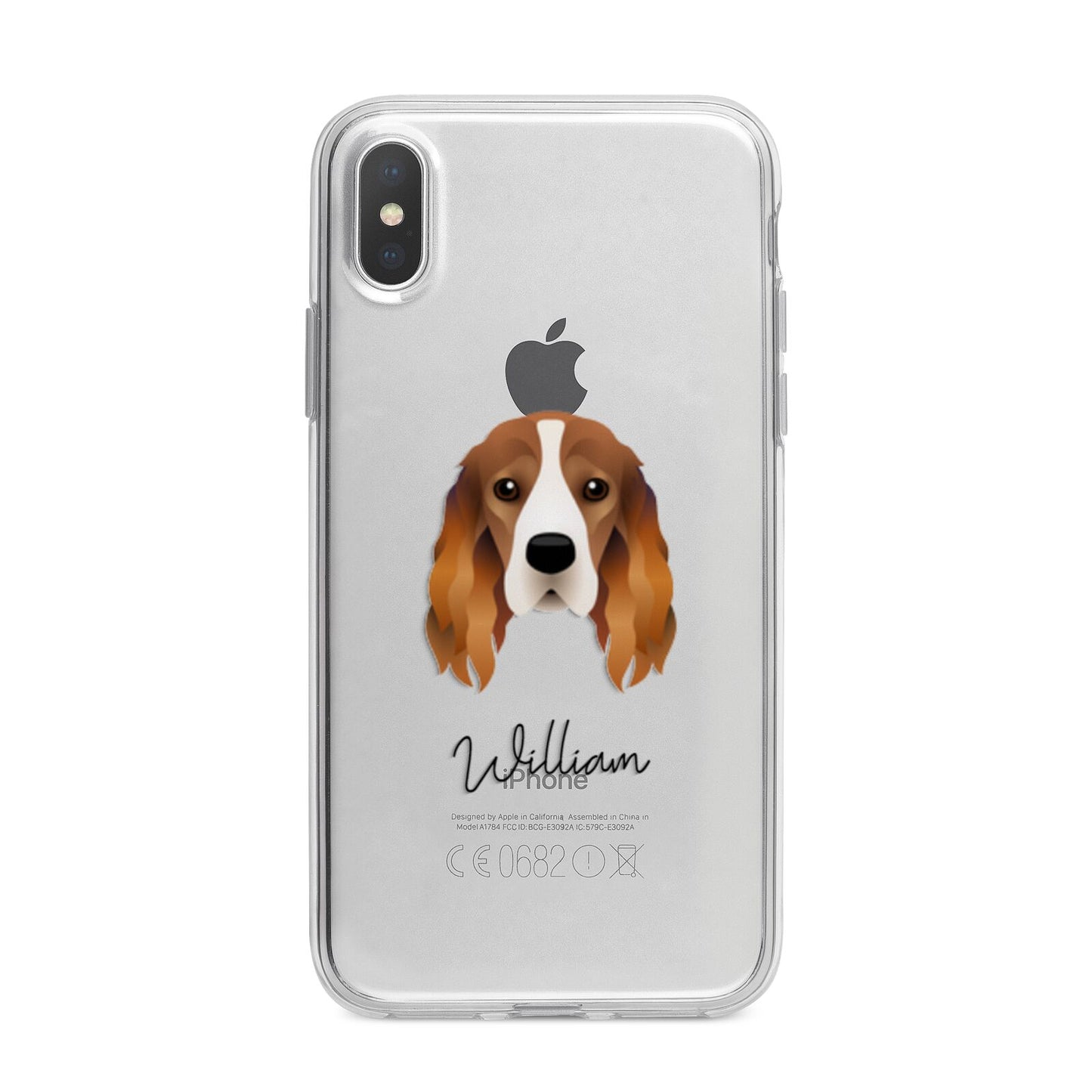 Cocker Spaniel Personalised iPhone X Bumper Case on Silver iPhone Alternative Image 1