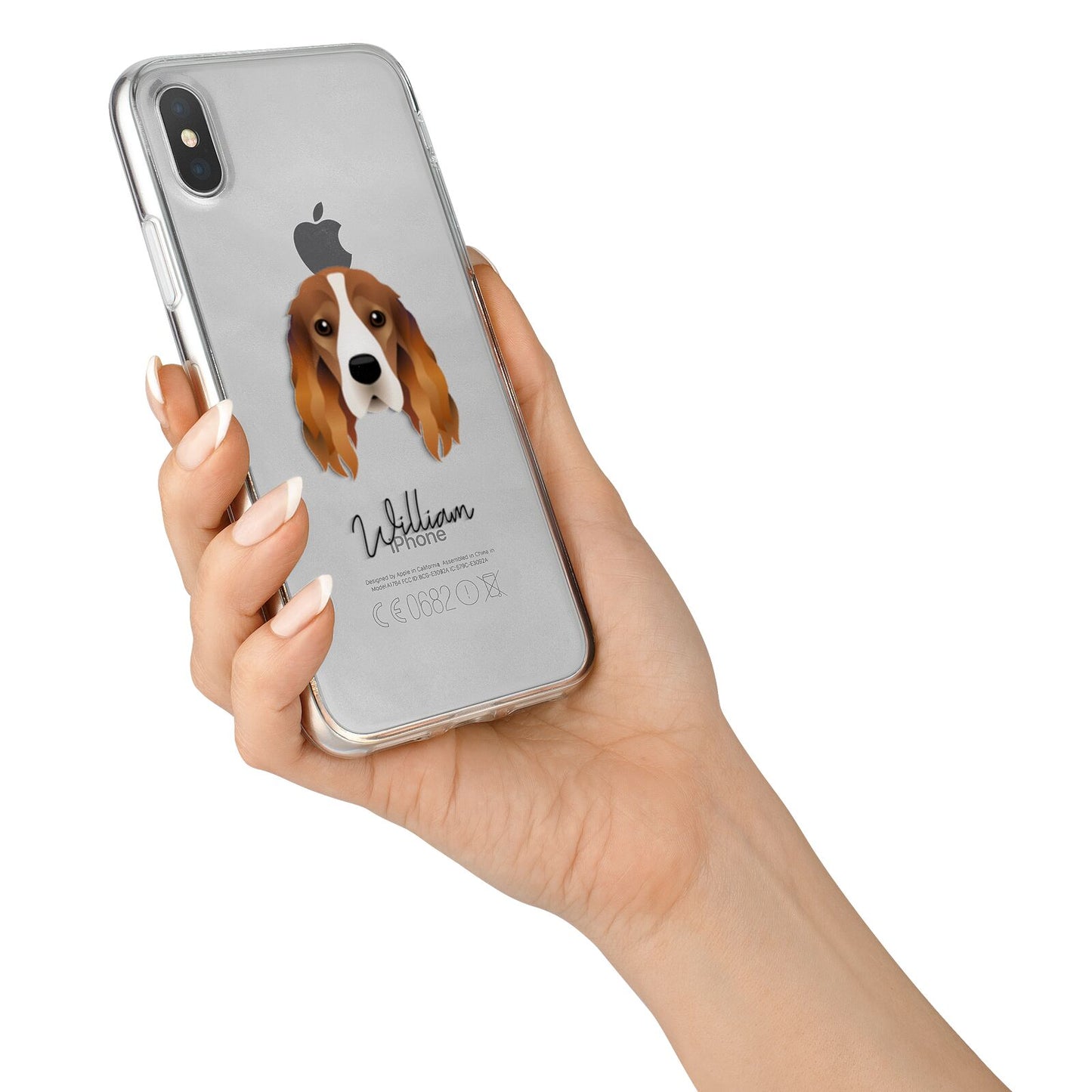 Cocker Spaniel Personalised iPhone X Bumper Case on Silver iPhone Alternative Image 2