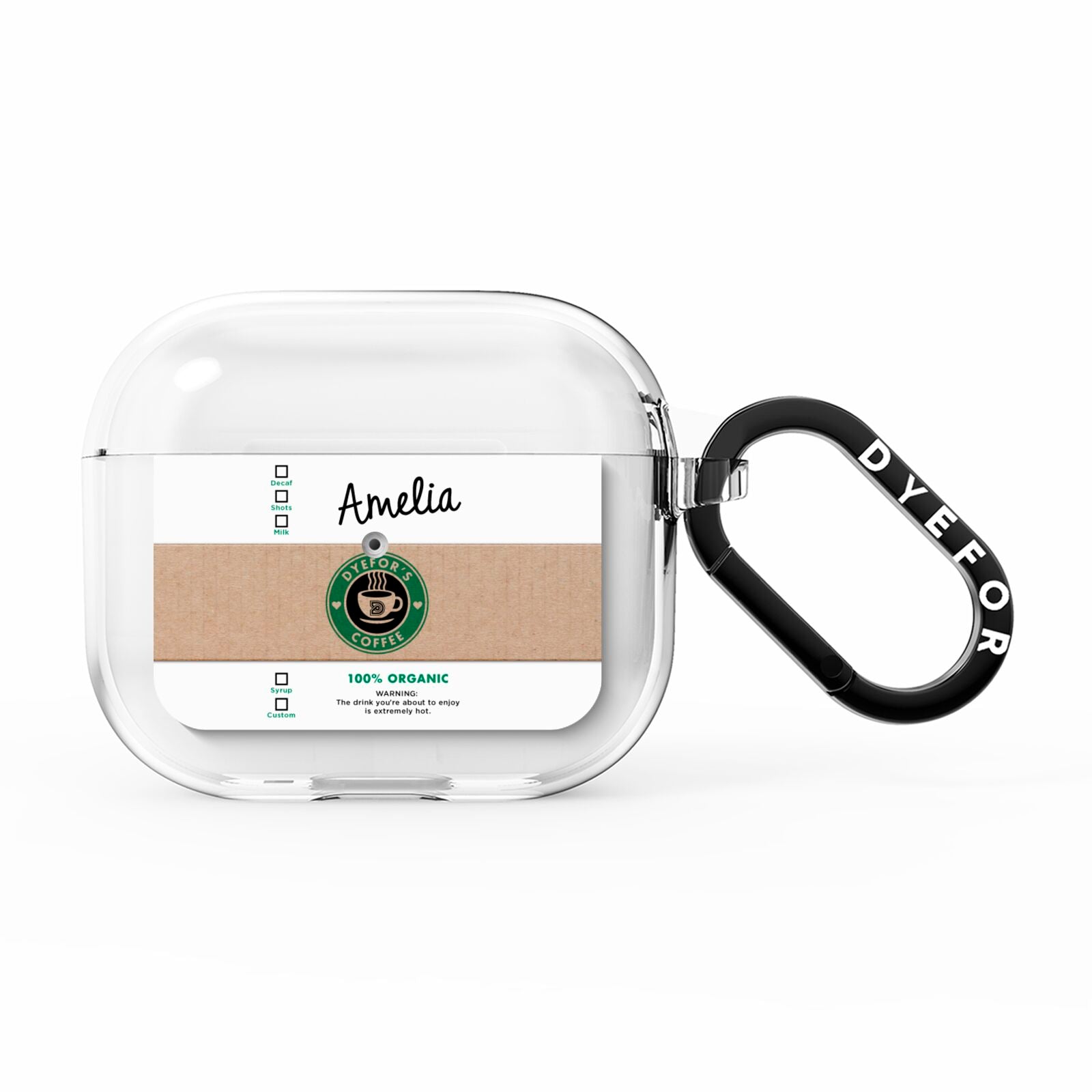 Coffee Cup Personalised AirPods Clear Case 3rd Gen