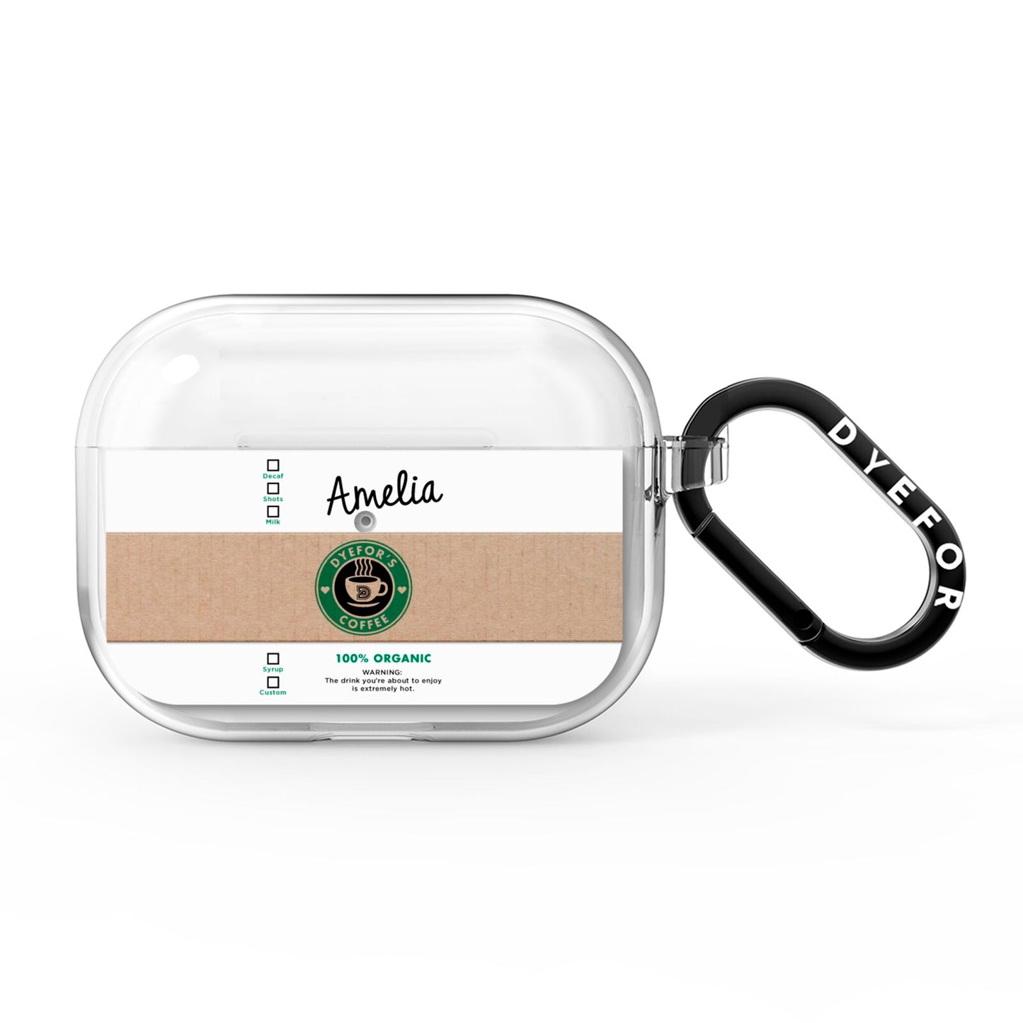 Coffee Cup Personalised AirPods Pro Clear Case