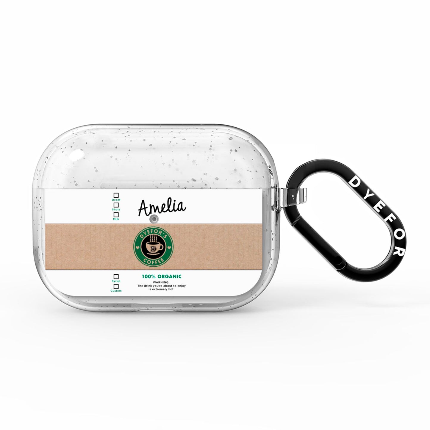 Coffee Cup Personalised AirPods Pro Glitter Case