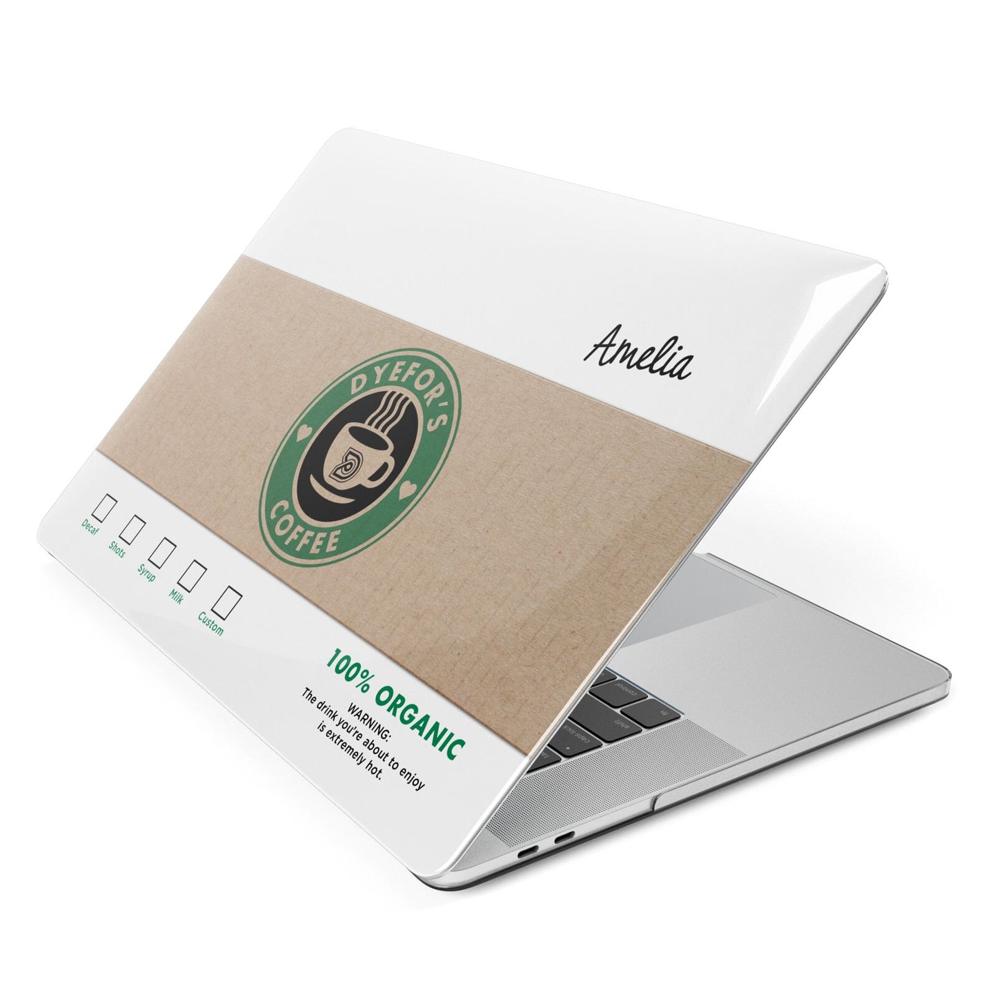 Coffee Cup Personalised Apple MacBook Case Side View