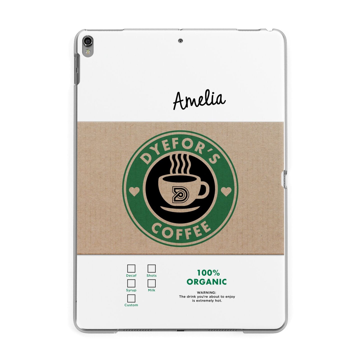 Coffee Cup Personalised Apple iPad Grey Case