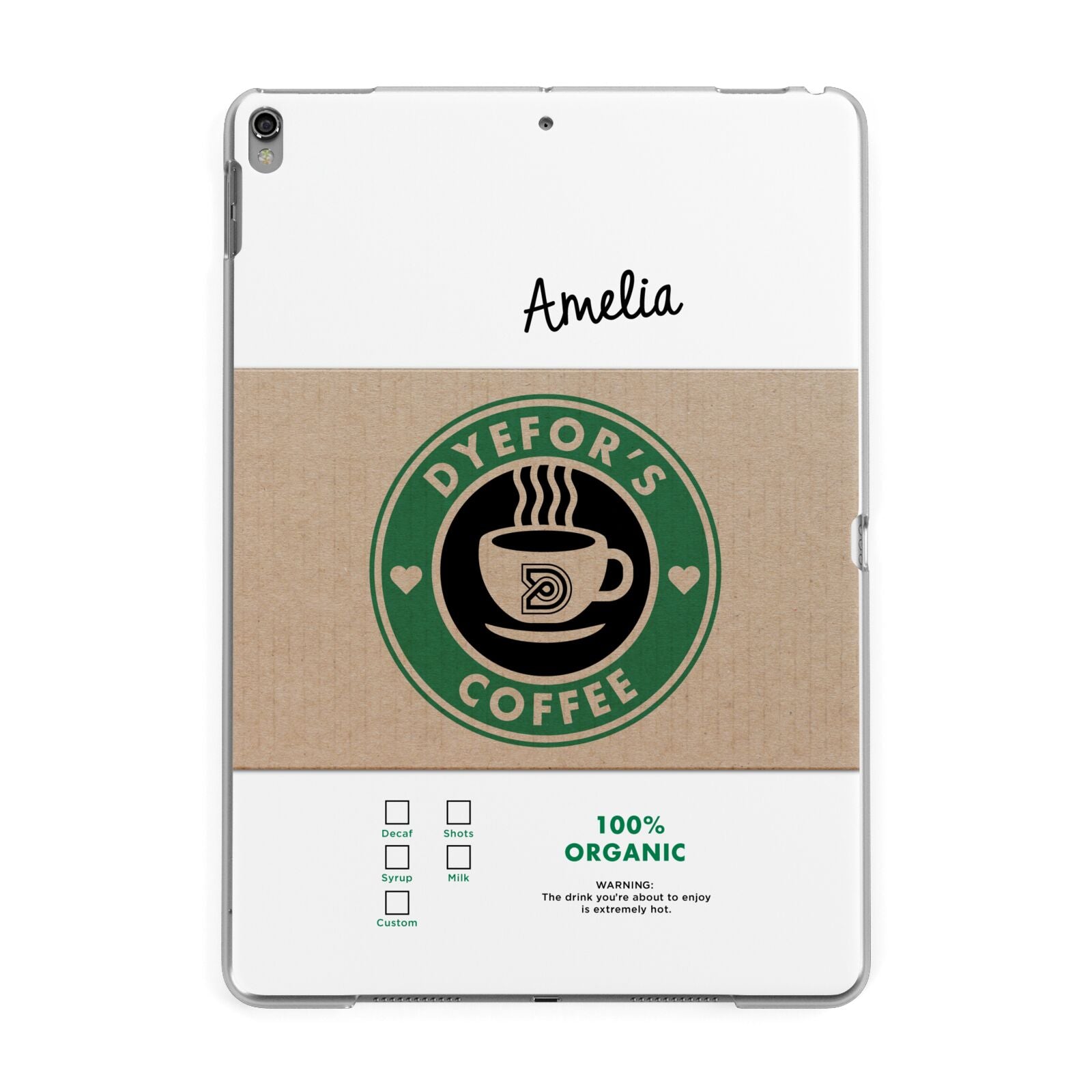 Coffee Cup Personalised Apple iPad Grey Case