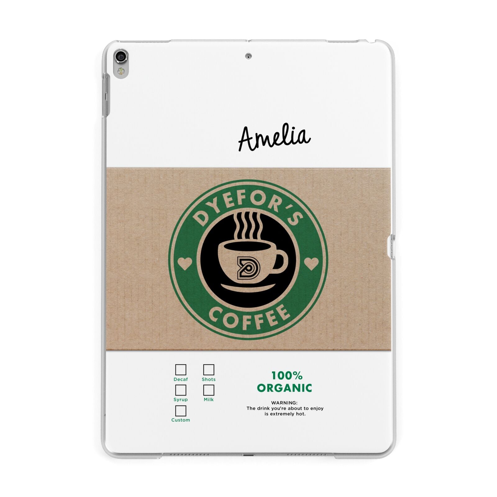 Coffee Cup Personalised Apple iPad Silver Case