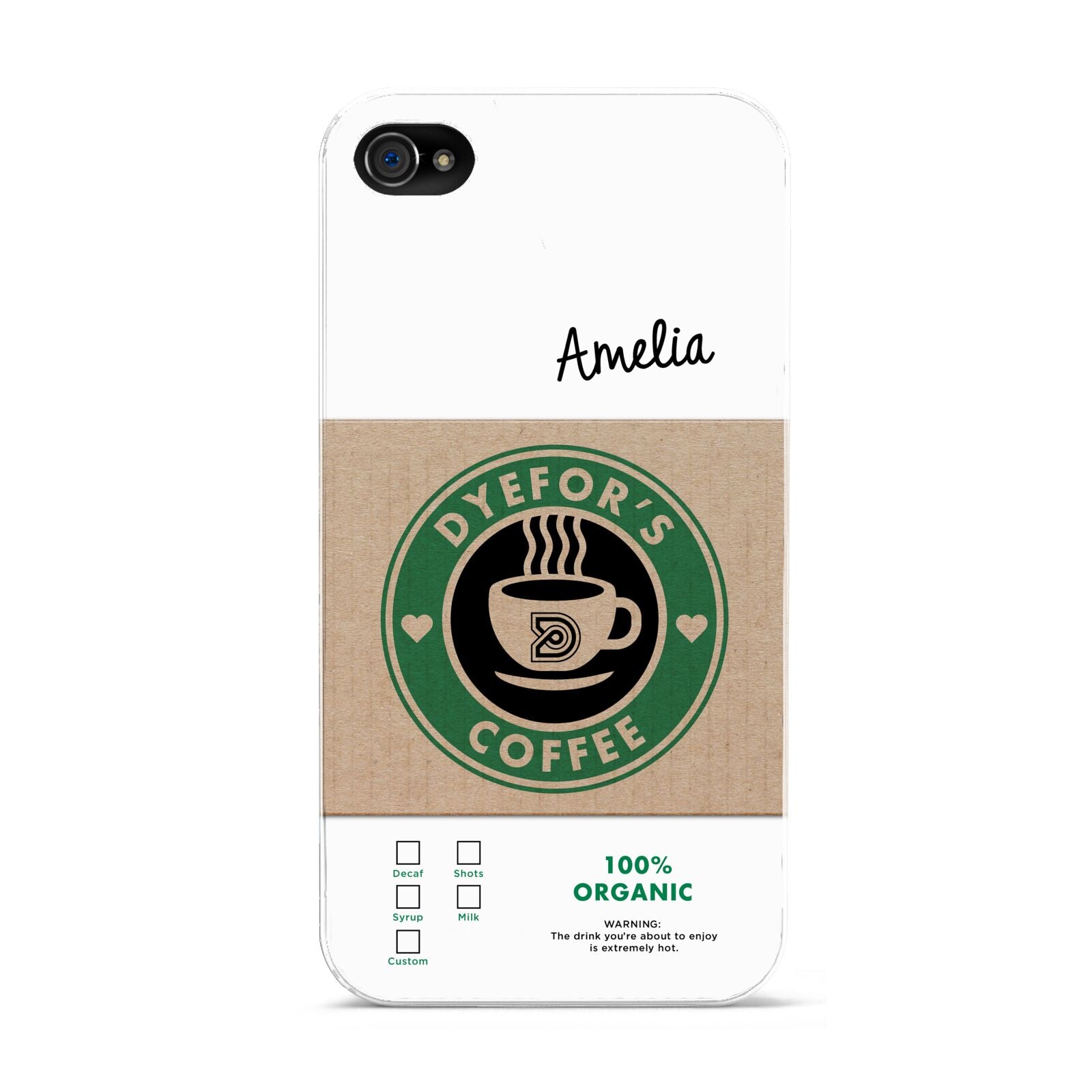 Coffee Cup Personalised Apple iPhone 4s Case