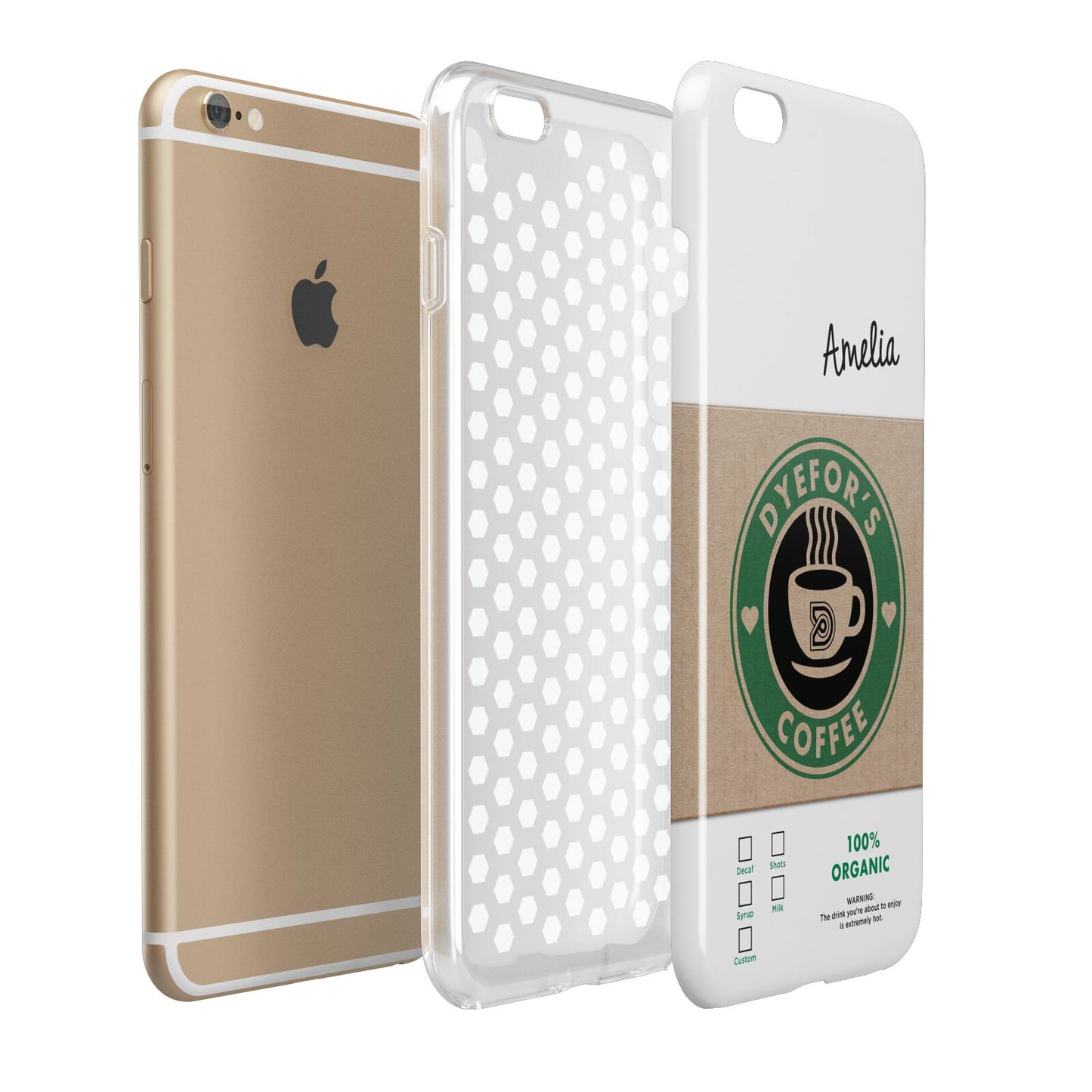 Coffee Cup Personalised Apple iPhone 6 Plus 3D Tough Case Expand Detail Image