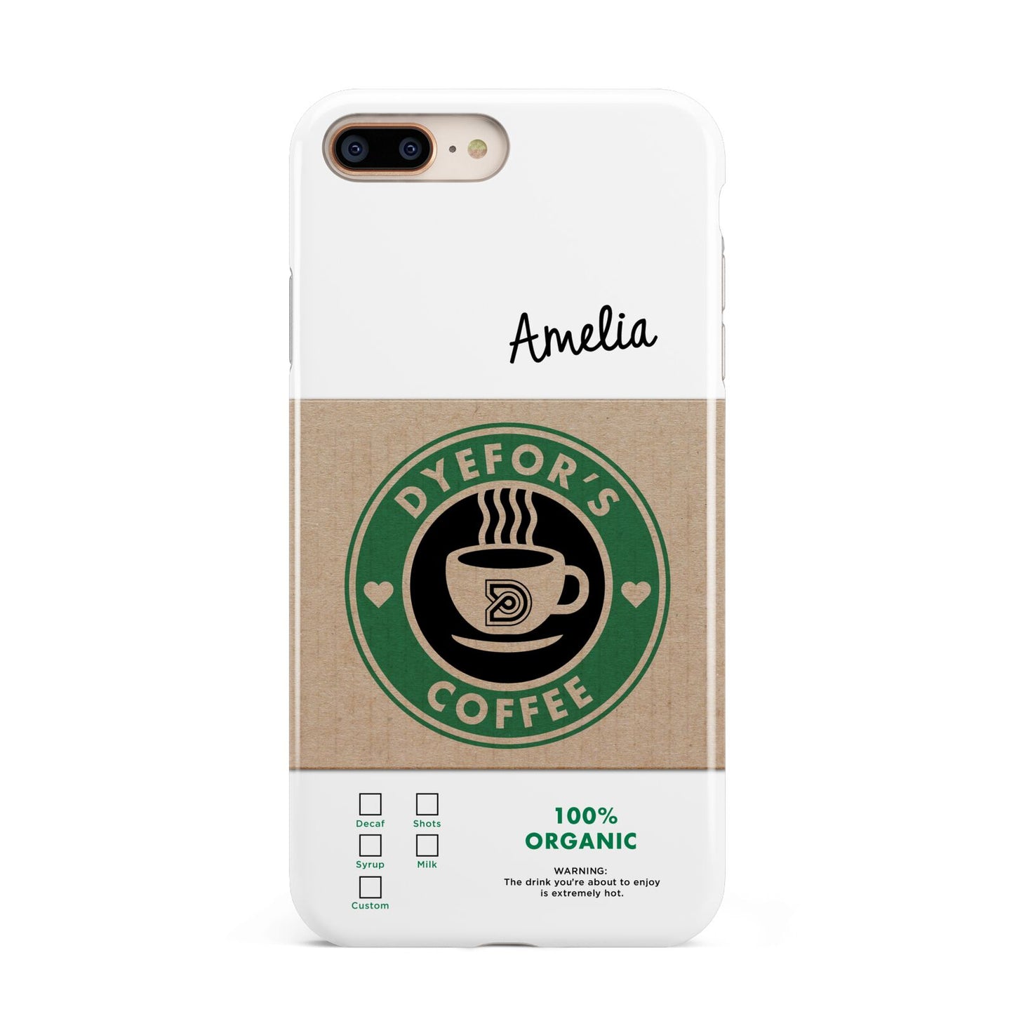 Coffee Cup Personalised Apple iPhone 7 8 Plus 3D Tough Case