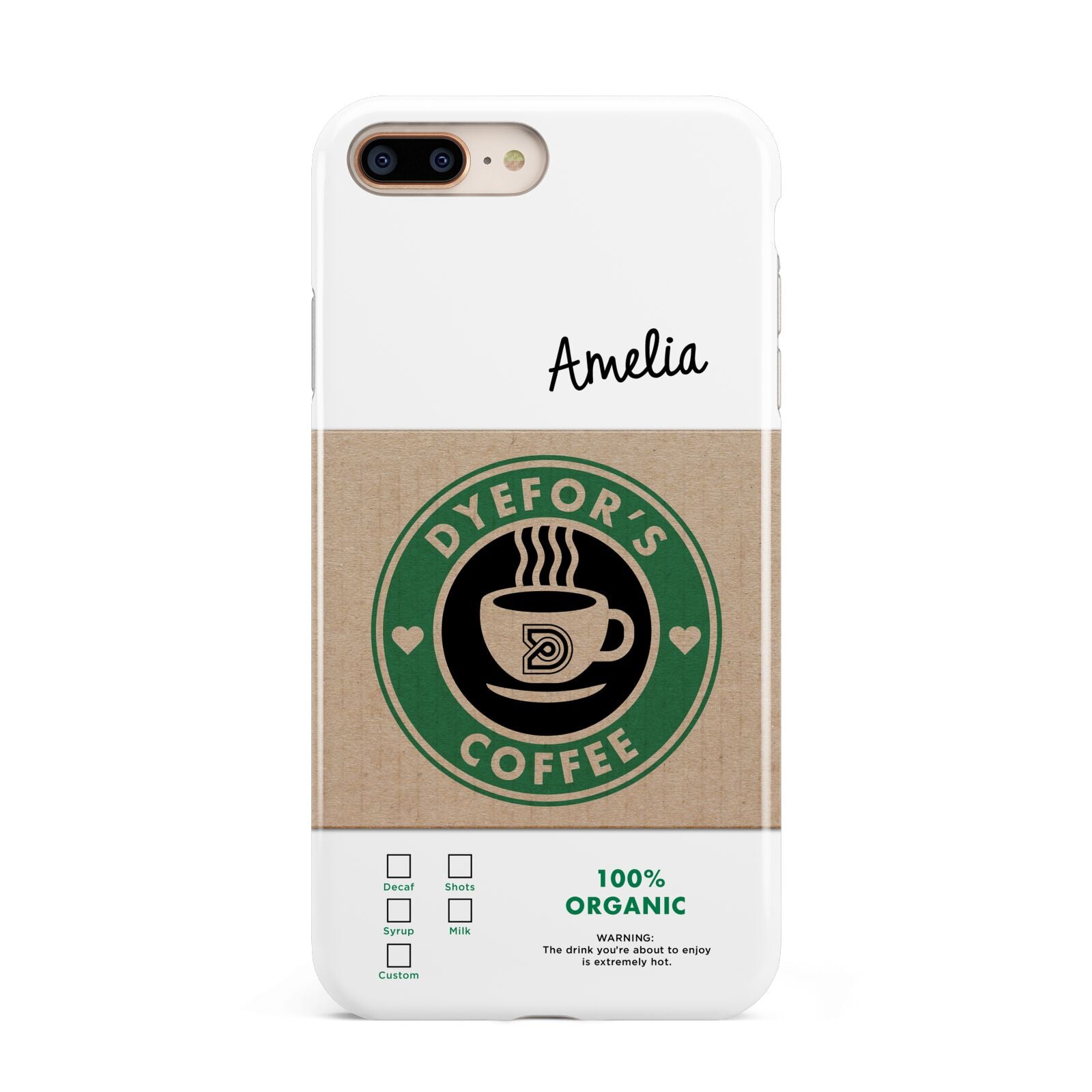 Coffee Cup Personalised Apple iPhone 7 8 Plus 3D Tough Case