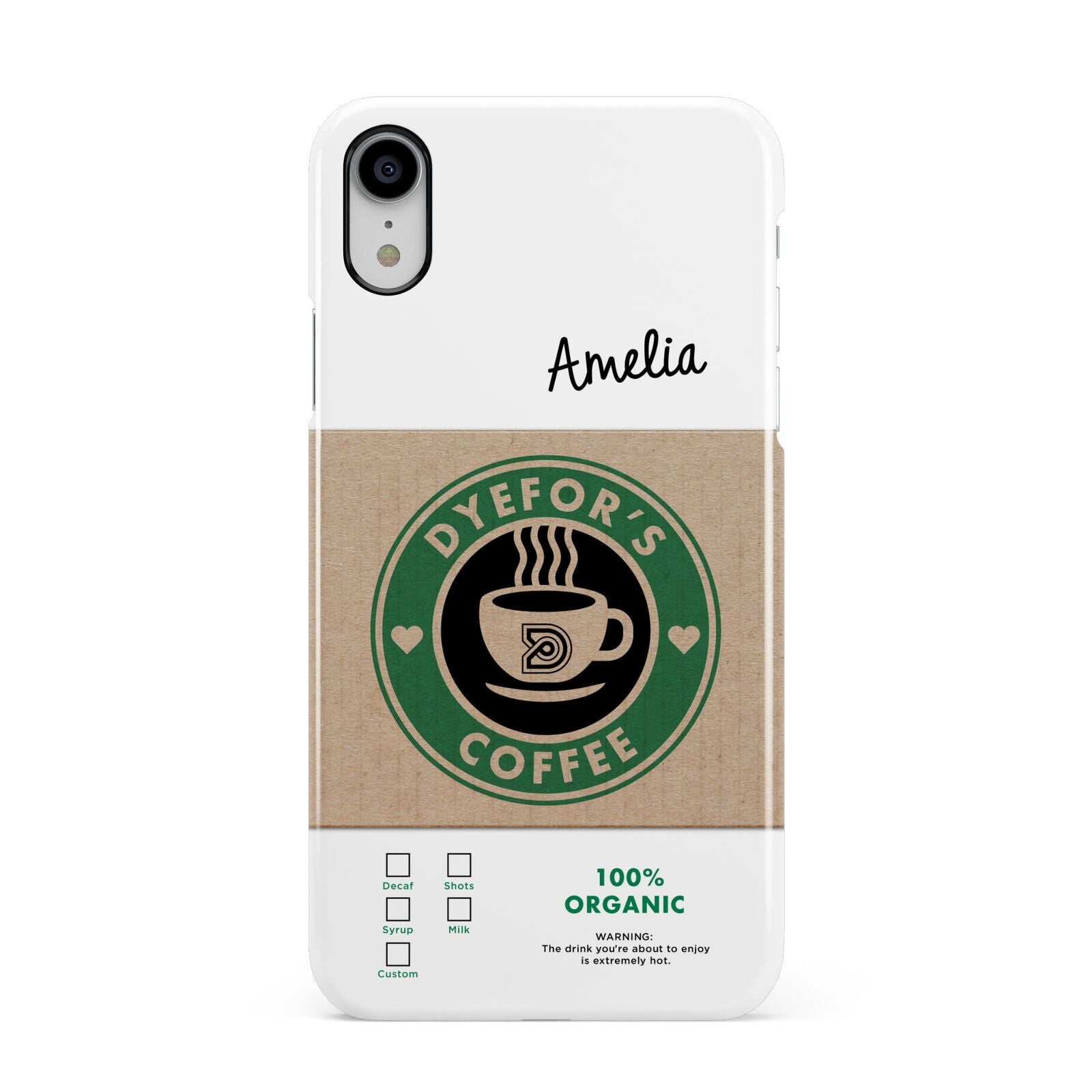 Coffee Cup Personalised Apple iPhone XR White 3D Snap Case