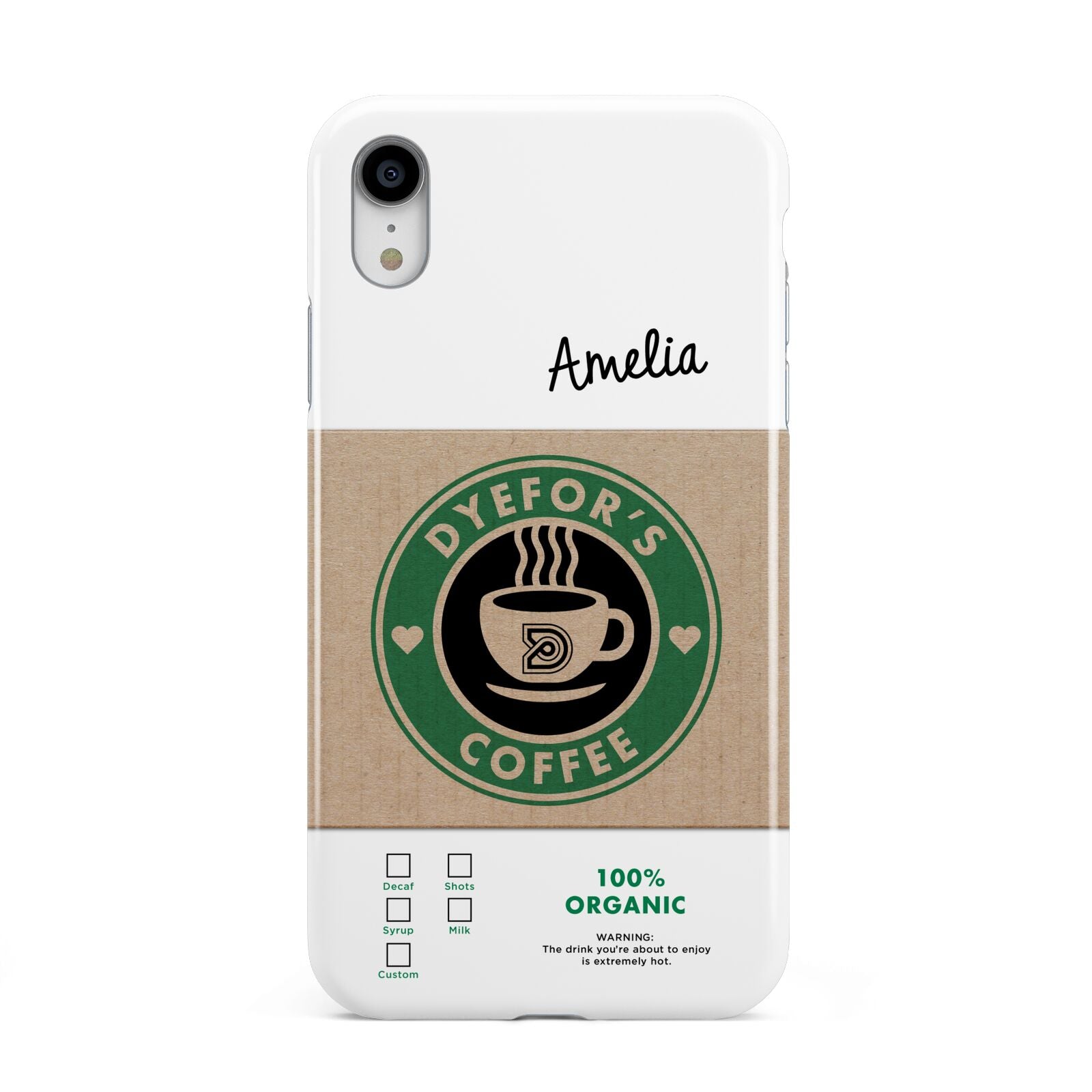 Coffee Cup Personalised Apple iPhone XR White 3D Tough Case