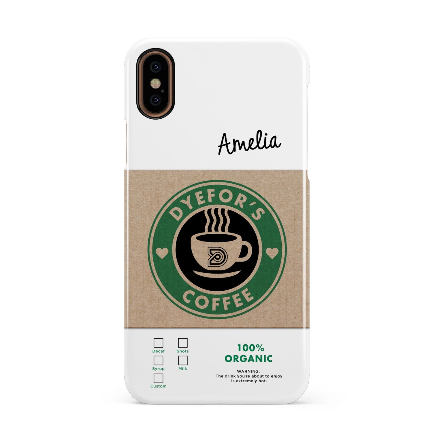 Coffee Cup Personalised Apple iPhone XS 3D Snap Case