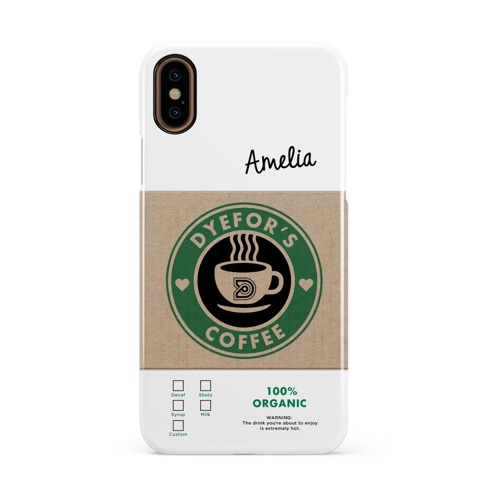 Coffee Cup Personalised Apple iPhone XS 3D Snap Case