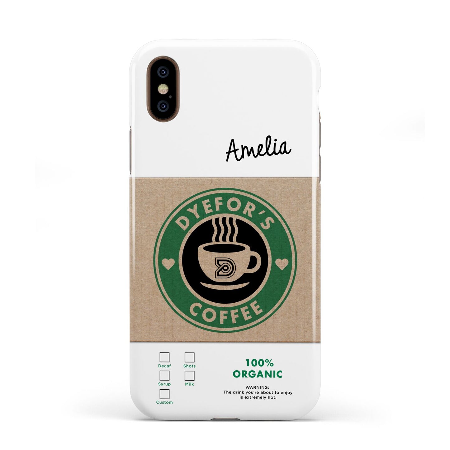 Coffee Cup Personalised Apple iPhone XS 3D Tough