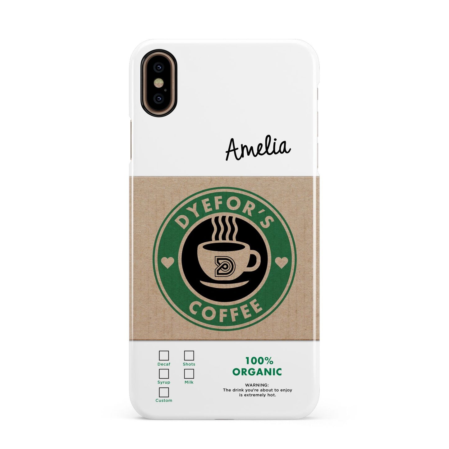 Coffee Cup Personalised Apple iPhone Xs Max 3D Snap Case