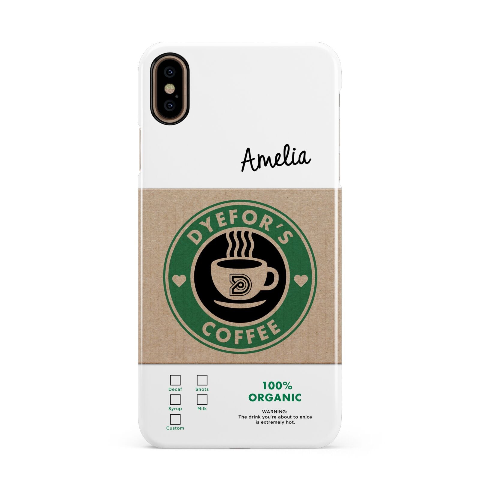 Coffee Cup Personalised Apple iPhone Xs Max 3D Snap Case