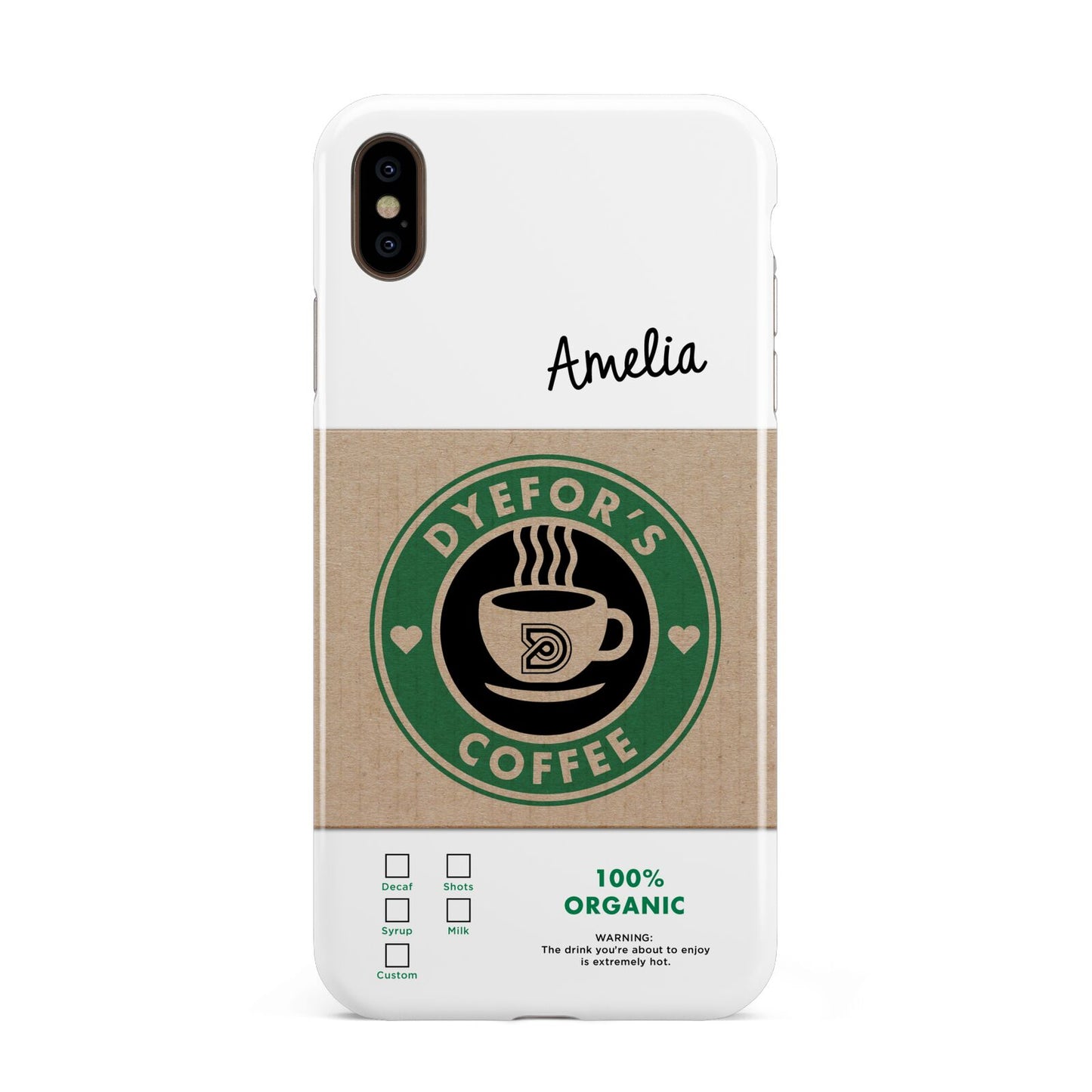 Coffee Cup Personalised Apple iPhone Xs Max 3D Tough Case