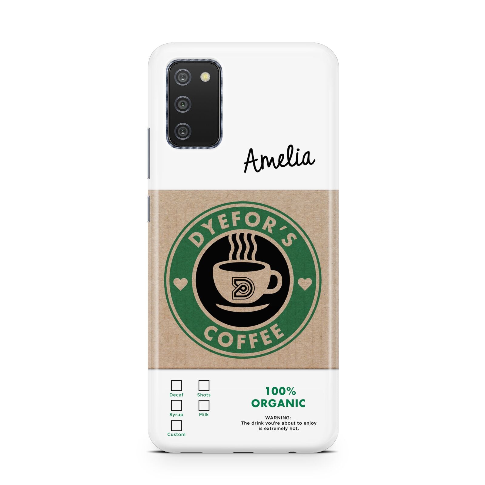 Coffee Cup Personalised Samsung A02s Case