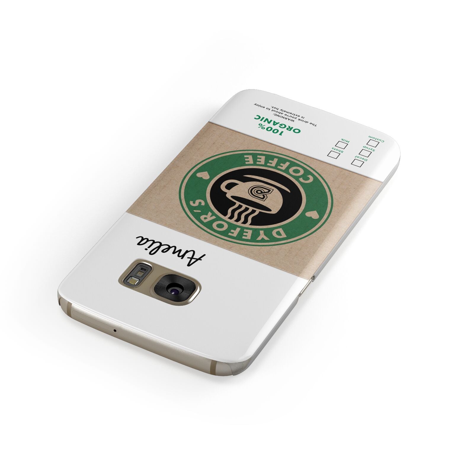 Coffee Cup Personalised Samsung Galaxy Case Front Close Up