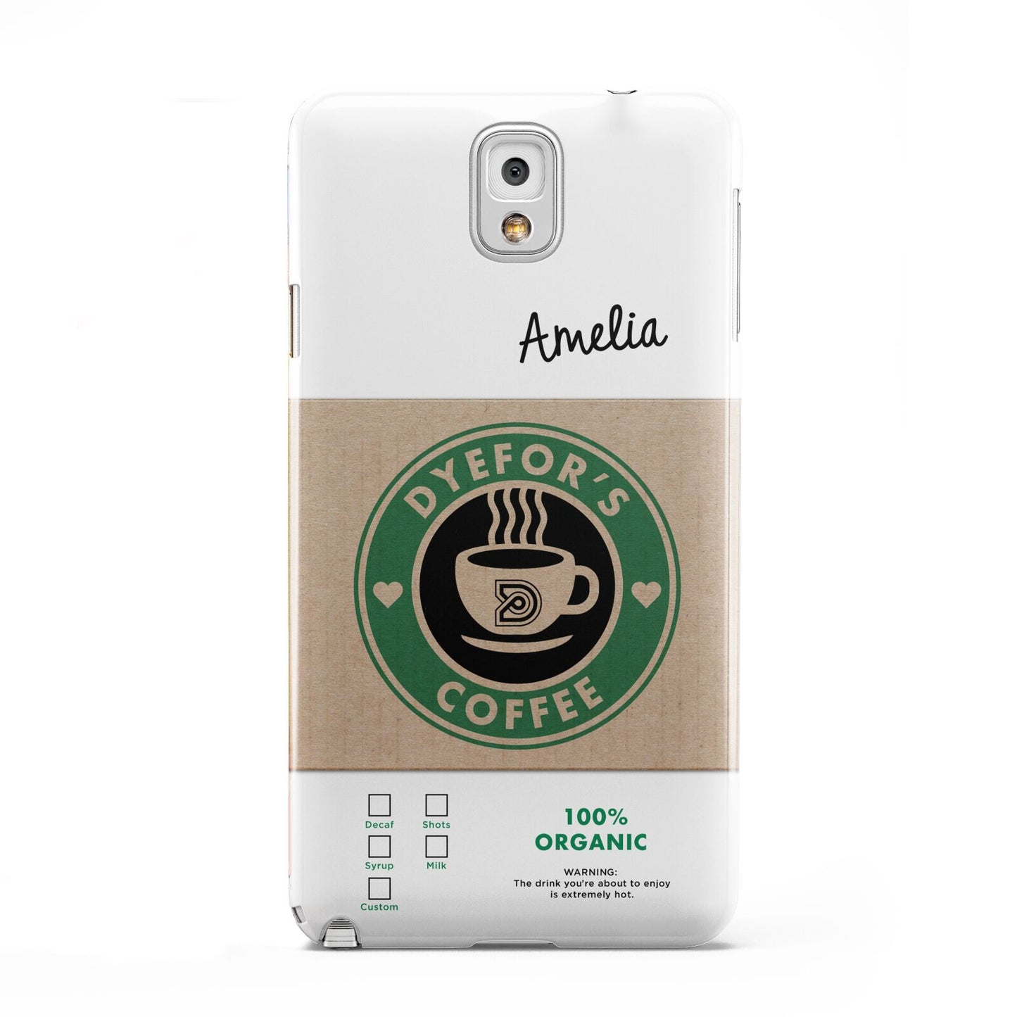 Coffee Cup Personalised Samsung Galaxy Note 3 Case