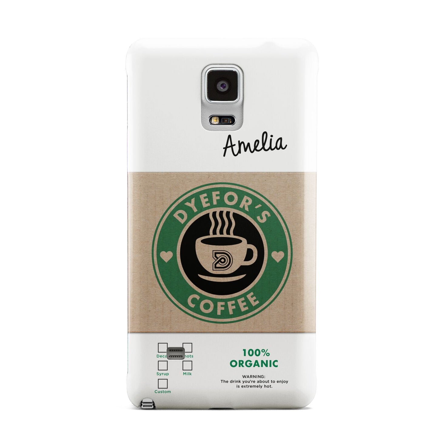 Coffee Cup Personalised Samsung Galaxy Note 4 Case