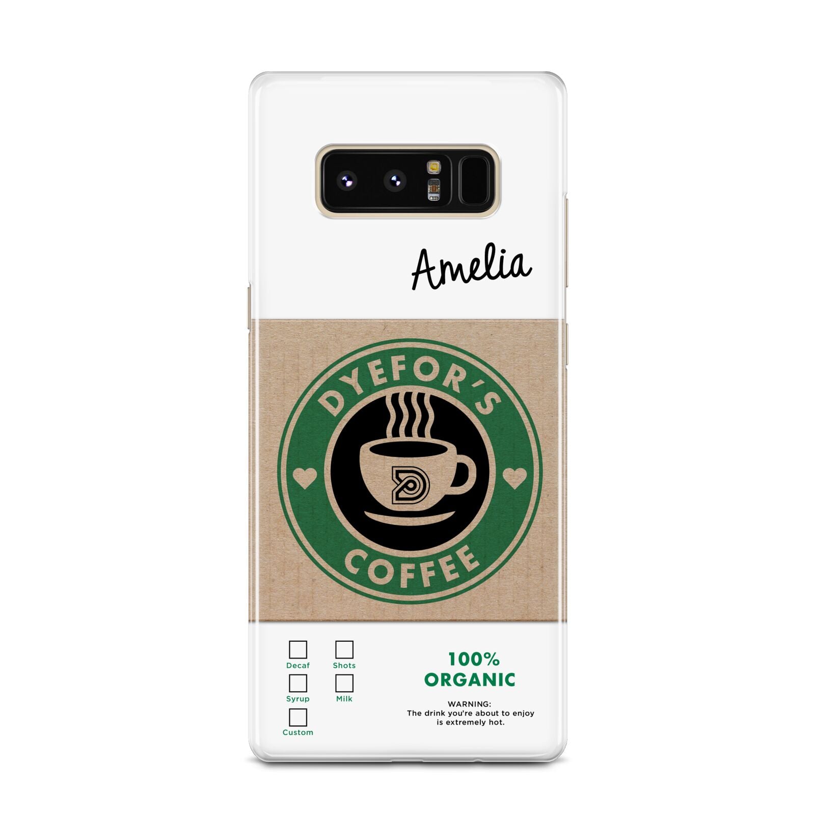 Coffee Cup Personalised Samsung Galaxy Note 8 Case