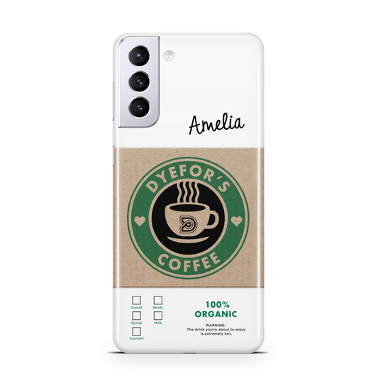 Coffee Cup Personalised Samsung S21 Plus Phone Case