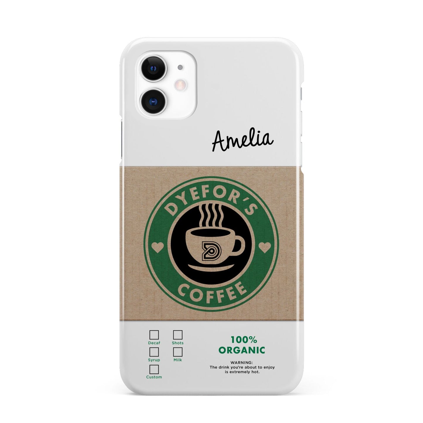 Coffee Cup Personalised iPhone 11 3D Snap Case