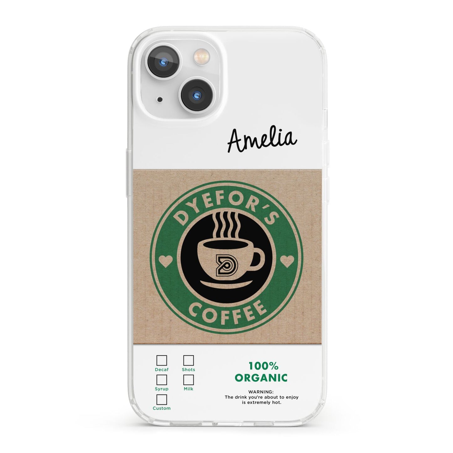 Coffee Cup Personalised iPhone 13 Clear Bumper Case