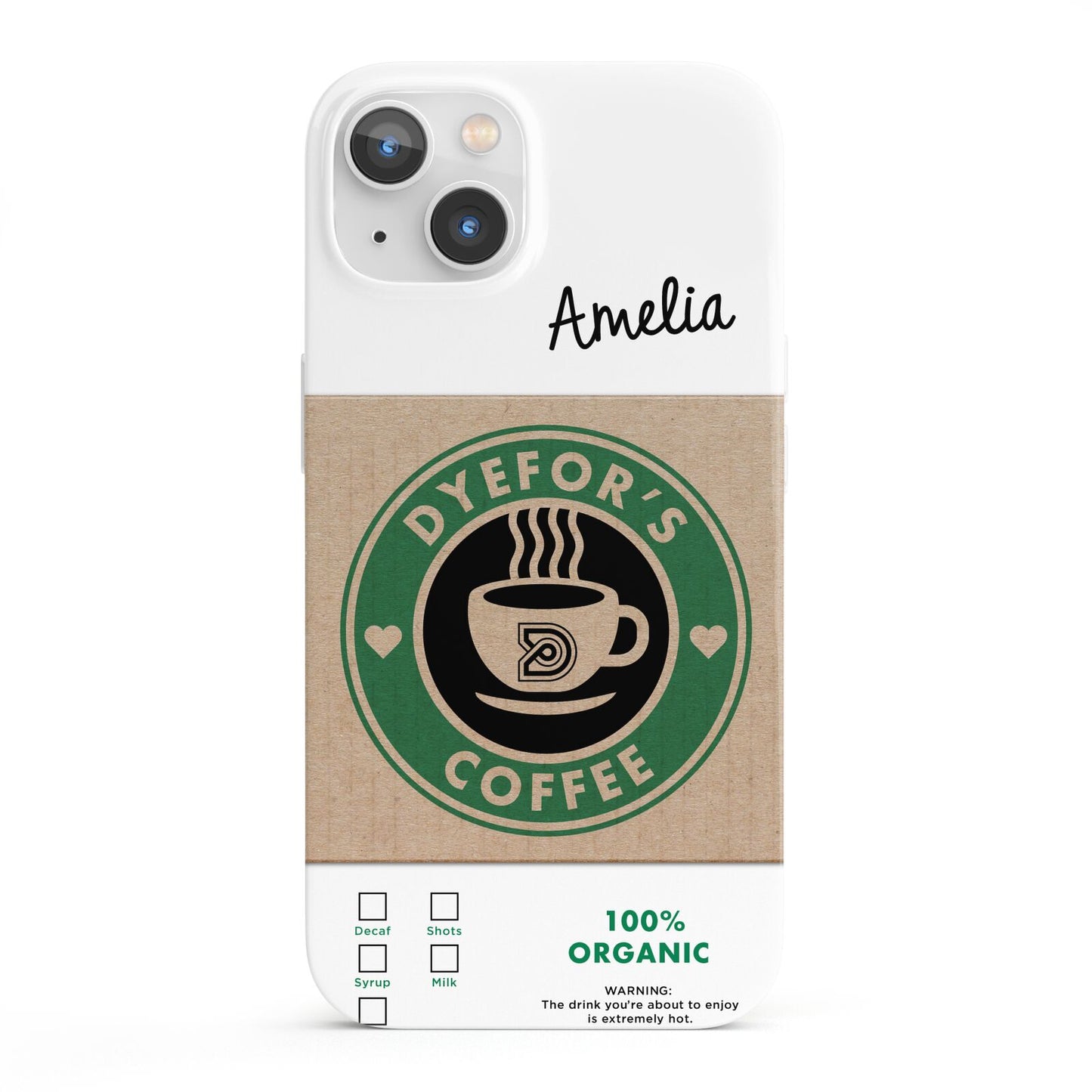 Coffee Cup Personalised iPhone 13 Full Wrap 3D Snap Case